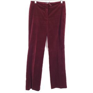 Cambio Dawn Cotton Blend Velvet Dress Trouser Pants Burgundy Red sz 8